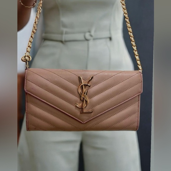 Saint Laurent blush pink Cassandre envelope wallet - Picture 13 of 16